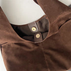 Retro suede slouch bag