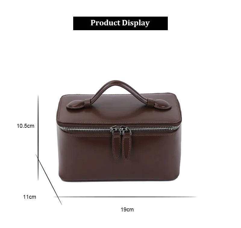 Travel leather vanity bag