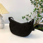Corduroy handbag with adjustable shoulder strap