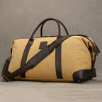 Soft leather overnight duffle bag