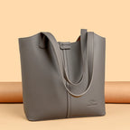 Structured leather tote bag
