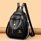 Modern leather backpack for women