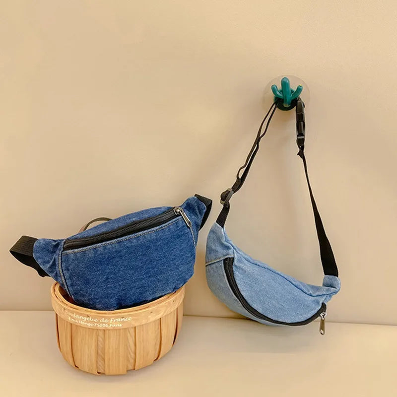 Children denim bum bag