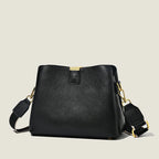 Soft leather handbag with zipper
