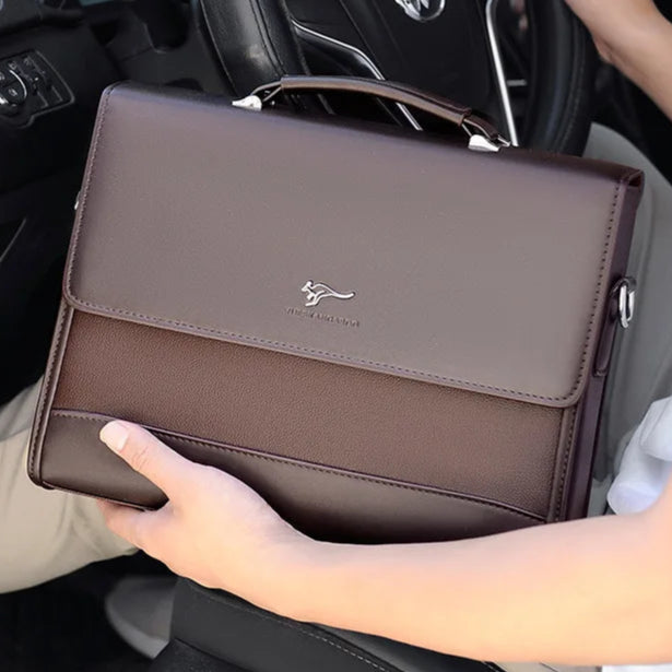 Executive leather laptop briefcase