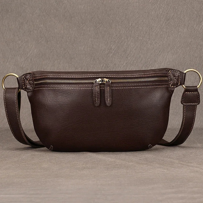 Elegant men leather bum bag