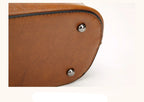 Large leather tote bag with zipper