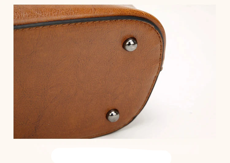 Large leather tote bag with zipper