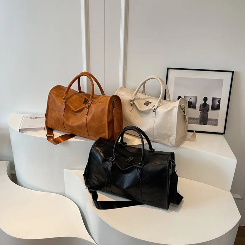Fashion women's leather duffle bag