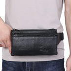 Wide-strap leather bum bag