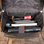 Leather travel rucksack for men