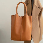 Modern leather tote bag