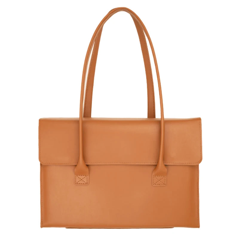 Women's leather laptop shoulder messenger bag