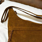 Slouchy suede shoulder bag