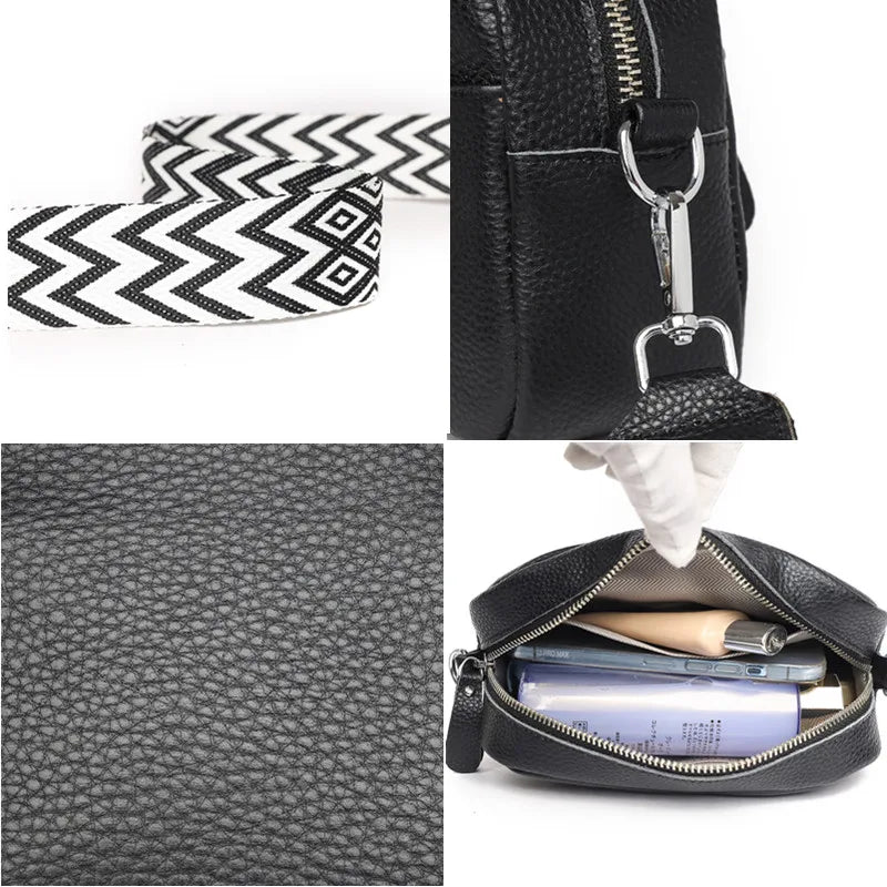 Soft minimalist leather crossbody bag
