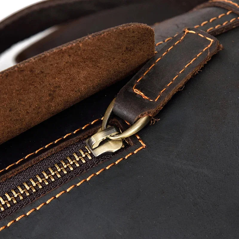 Full leather rucksack backpack