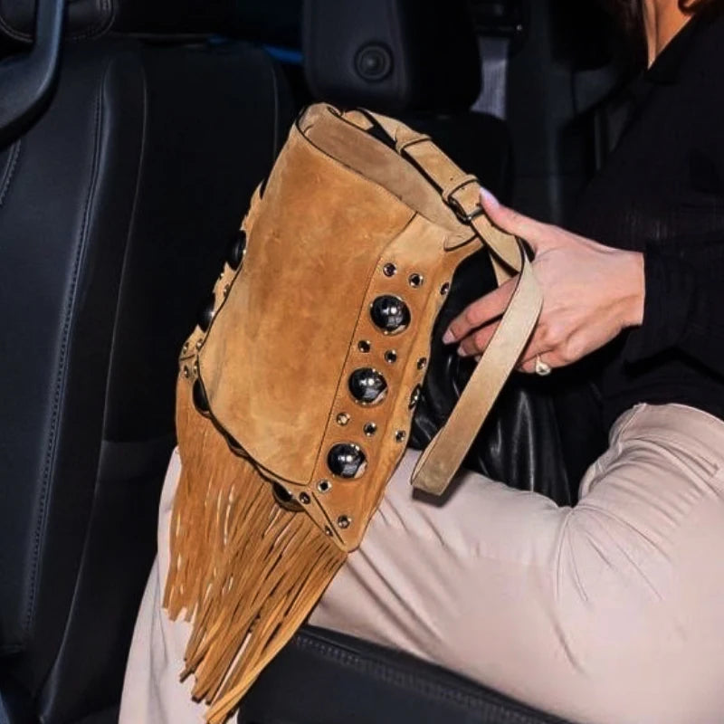 Soft suede shoulder purse
