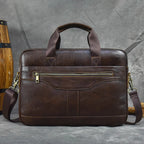 Structured leather laptop case
