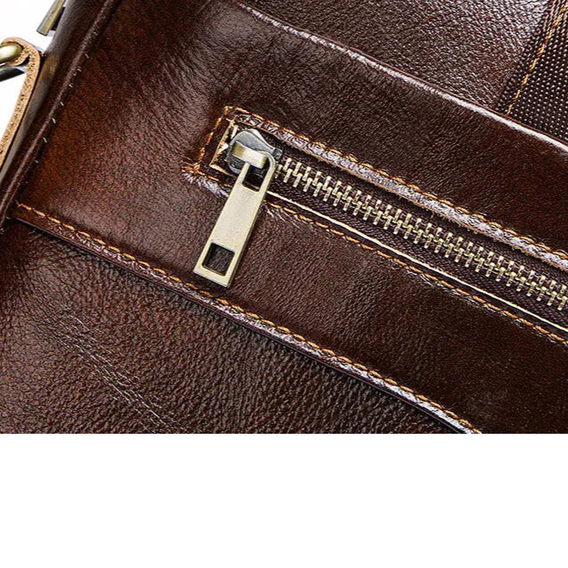 Classic leather laptop bag