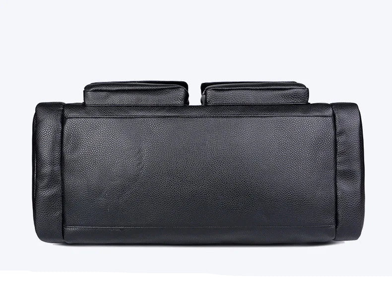 Urban leather holdall with top handles