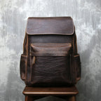 Sleek leather rucksack backpack