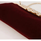 Corduroy clutch bag with decorative closure