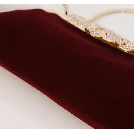 Corduroy clutch bag with decorative closure