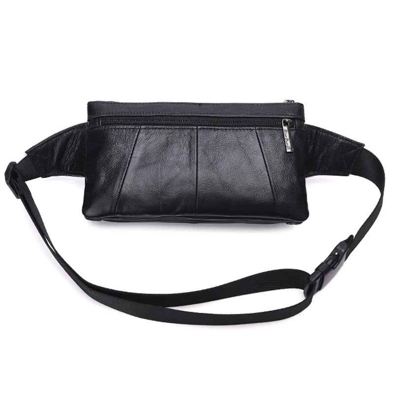 Wide-strap leather bum bag