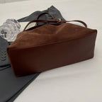 Suede shoulder handbag