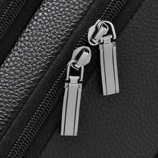 Business leather laptop backpack