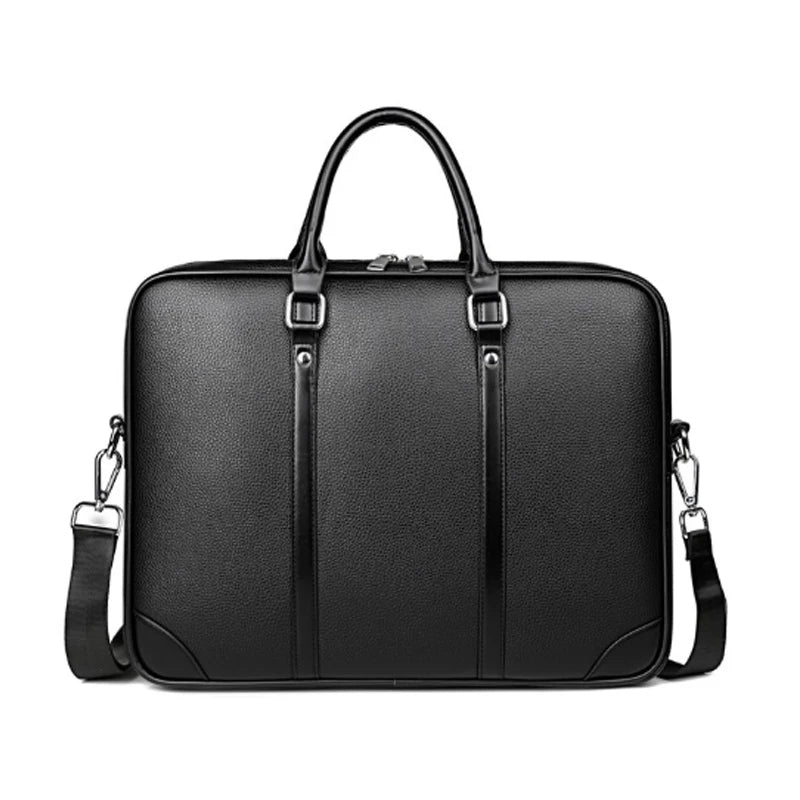 Designer-inspired leather laptop briefcase