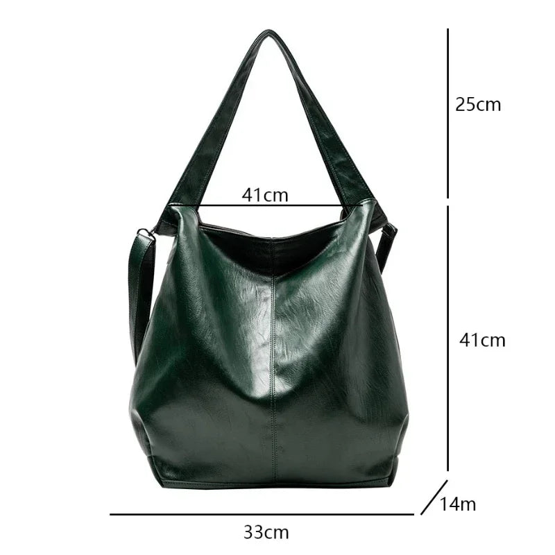Chic oversized leather tote bag