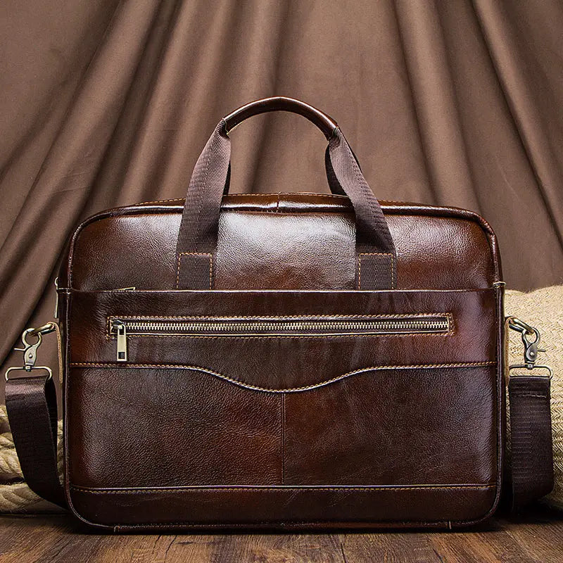 Classic leather laptop bag