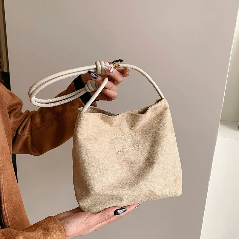 Casual suede shoulder bag for city walks