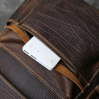 Sleek leather rucksack backpack