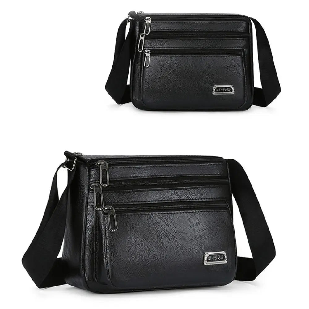 Men soft leather crossbody bag