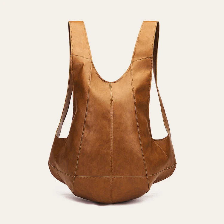 Anti-theft leather backpack