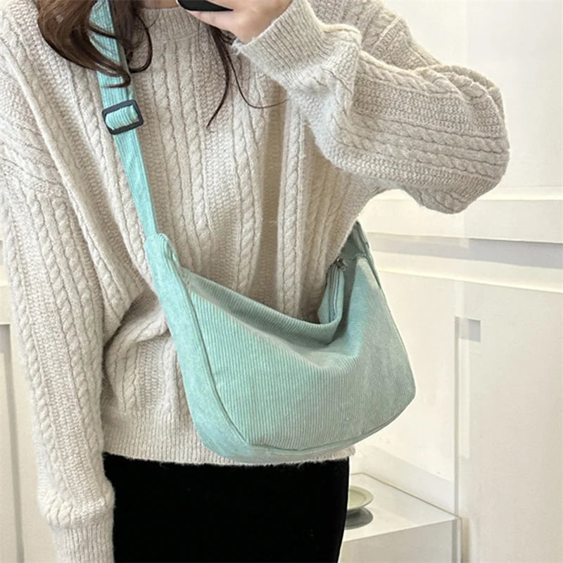 Corduroy handbag for casual wear