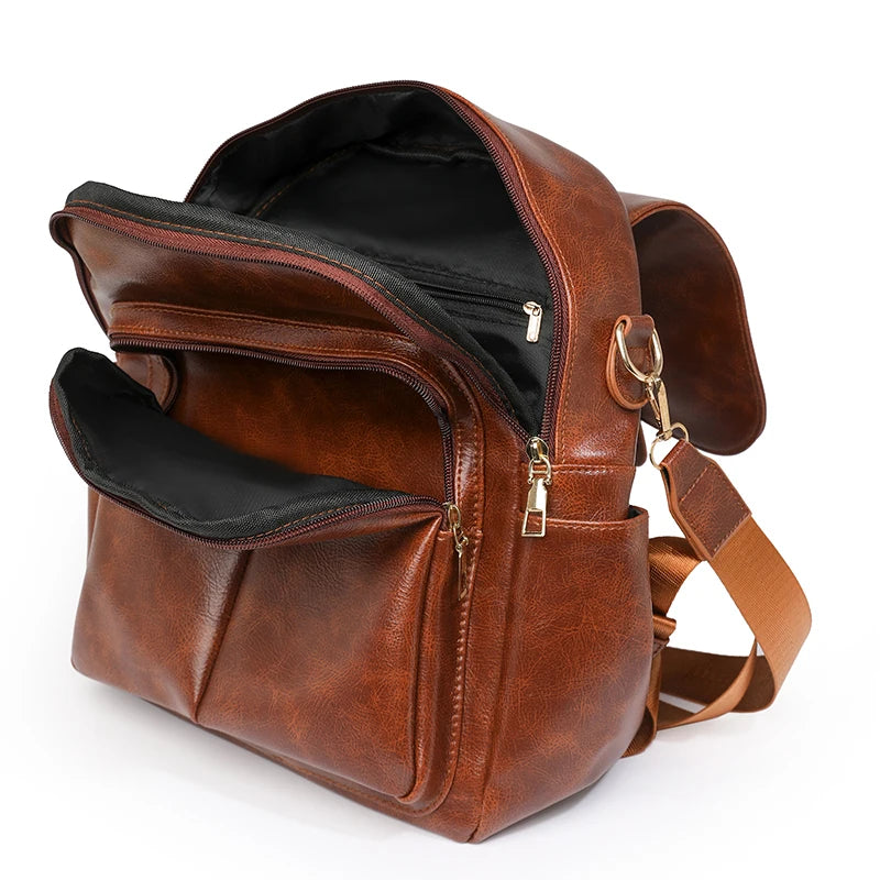 Leather flap satchel