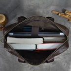 Structured leather laptop case