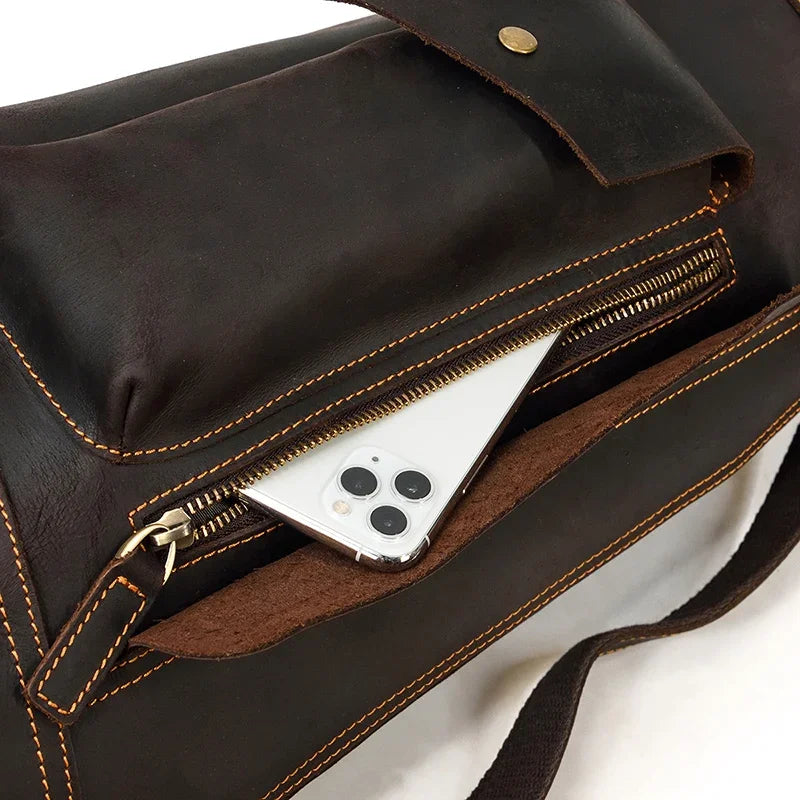 Full leather rucksack backpack