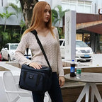 Black insulated shoulder cooler bag
