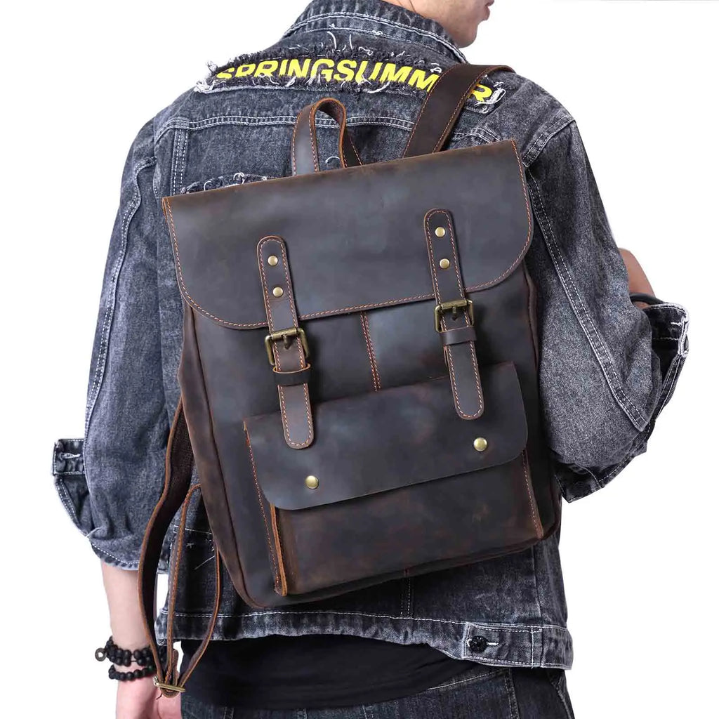 Stylish leather rucksack