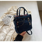 Mini boxy denim handbag