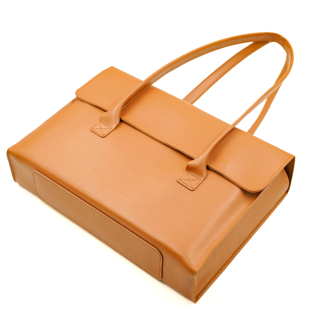 Women's leather laptop shoulder messenger bag
