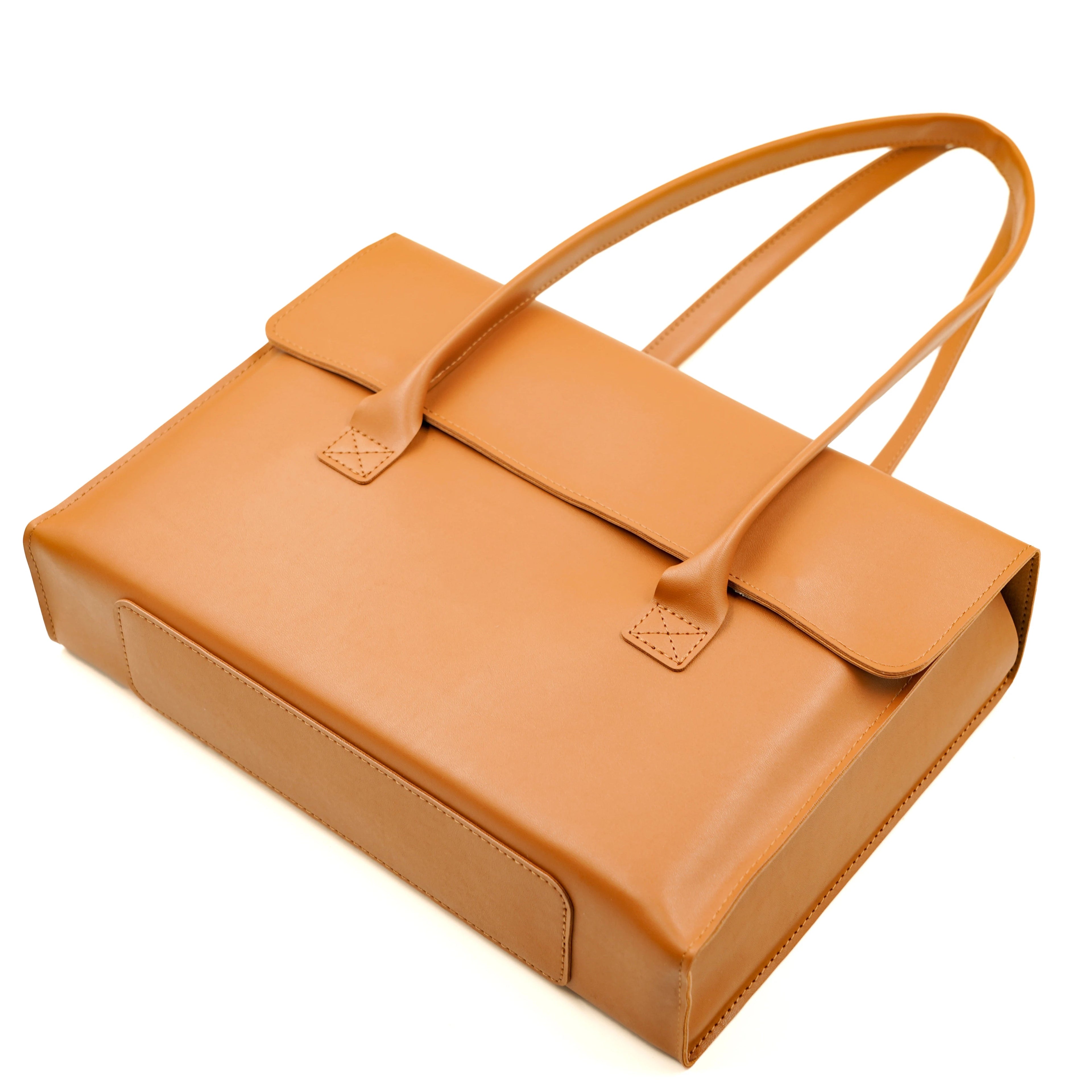 Women's leather laptop shoulder messenger bag