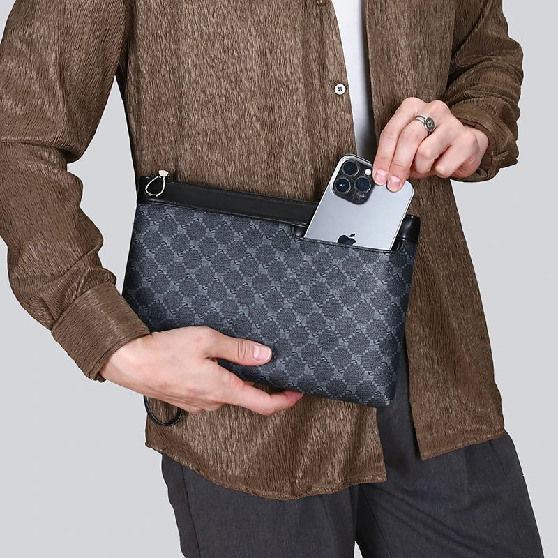 Slim leather clutch for phone and wallet