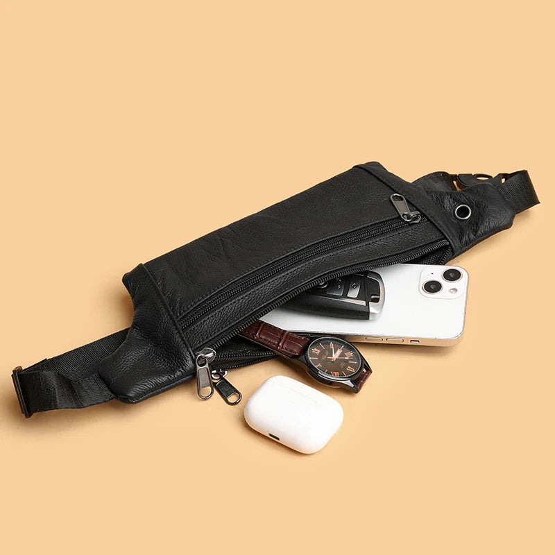 Soft-touch leather bum bag