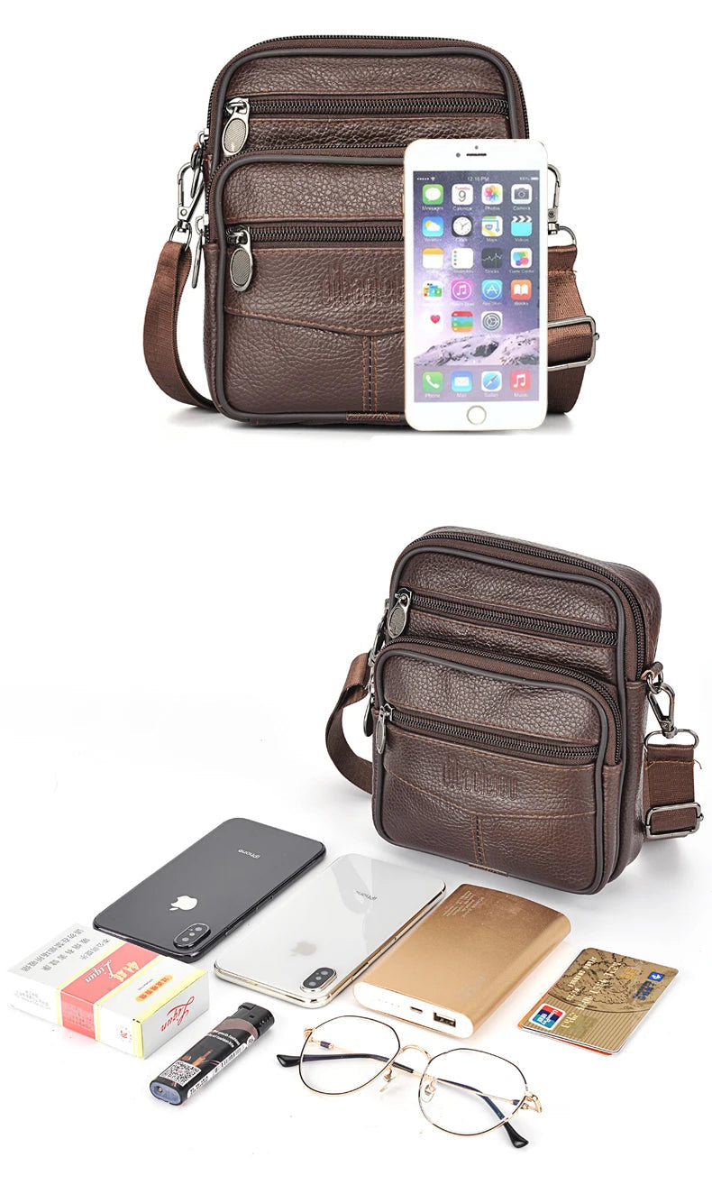 Structured leather crossbody bag