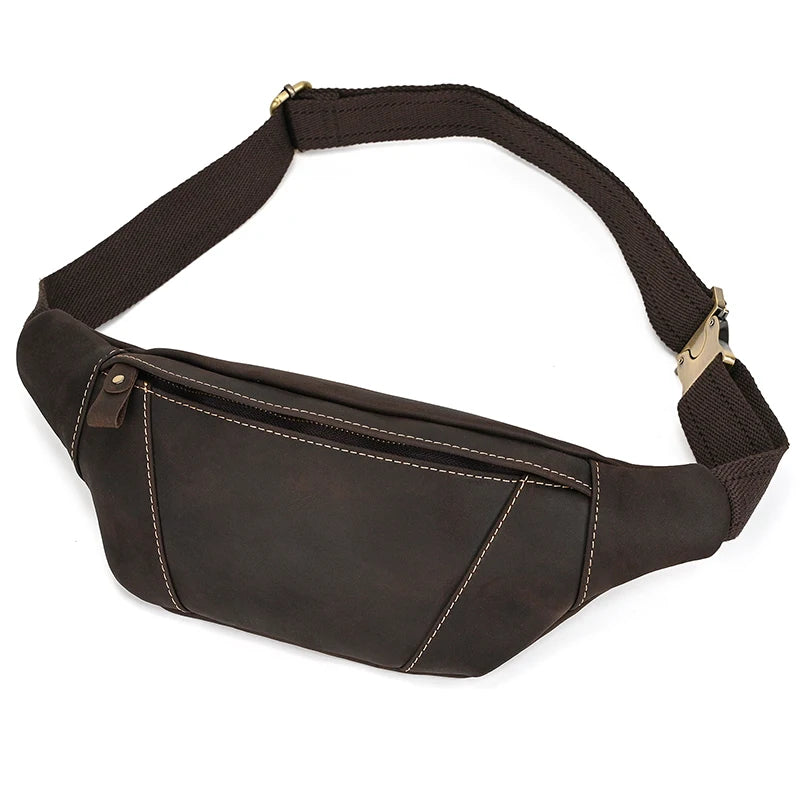 Men's leather chest bag